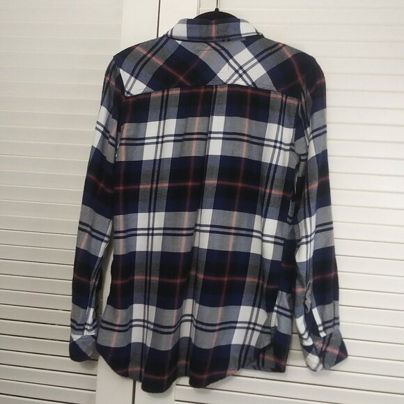 Rails Hunter Soft Plaid Flannel Button Down Shirt Navy Rust Size Small - Picture 3 of 10